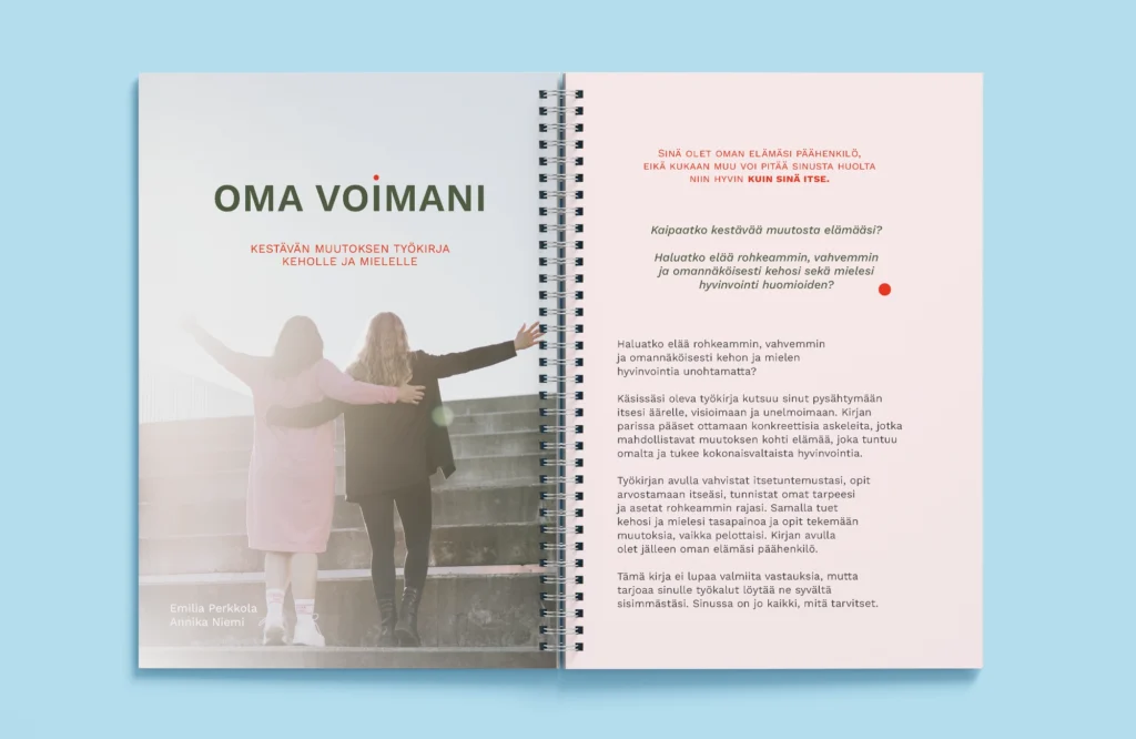 oma voimani -työkirjan etu- ja takakansi